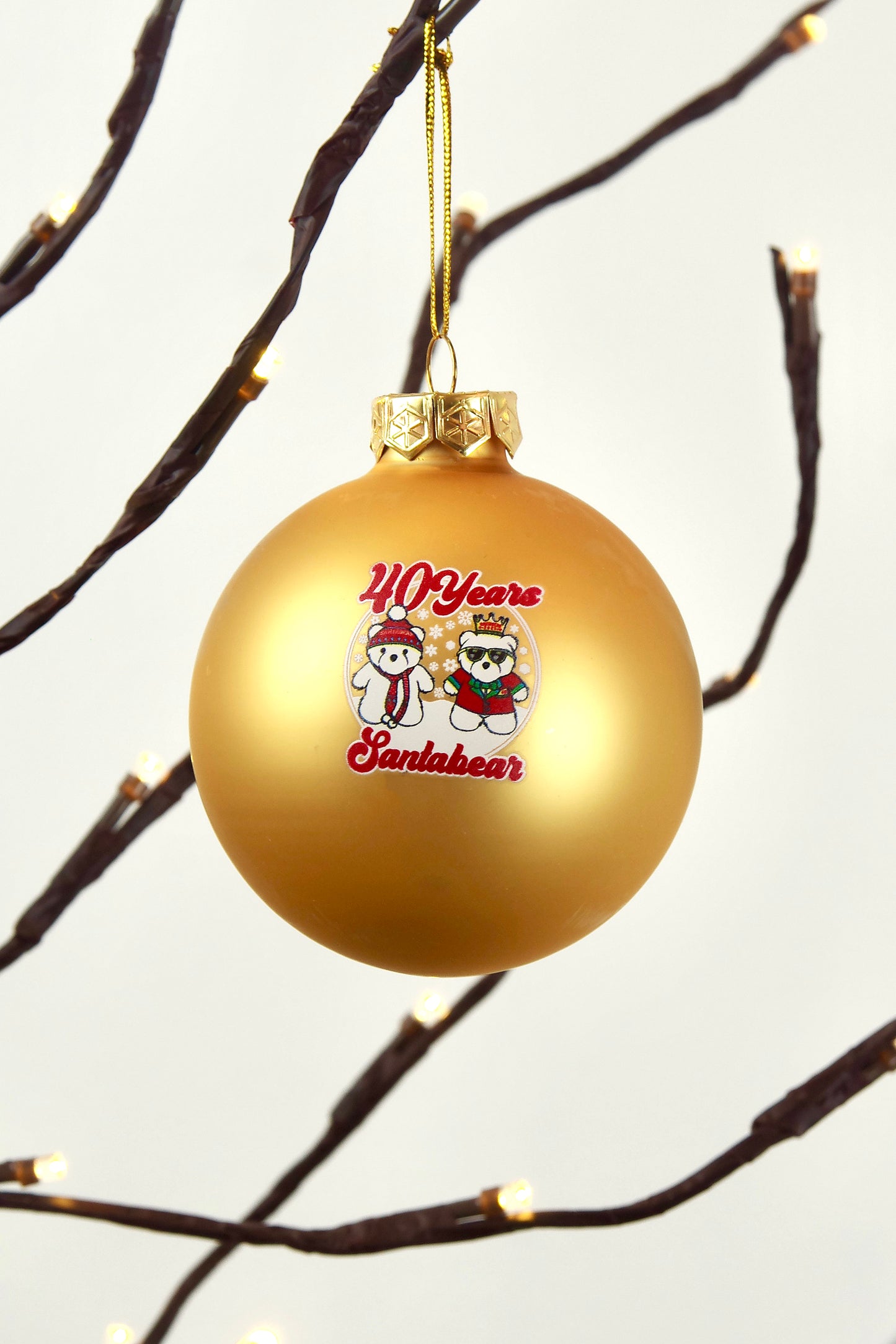 40th Anniversary Santabear Birthday Bears Glass Ornament