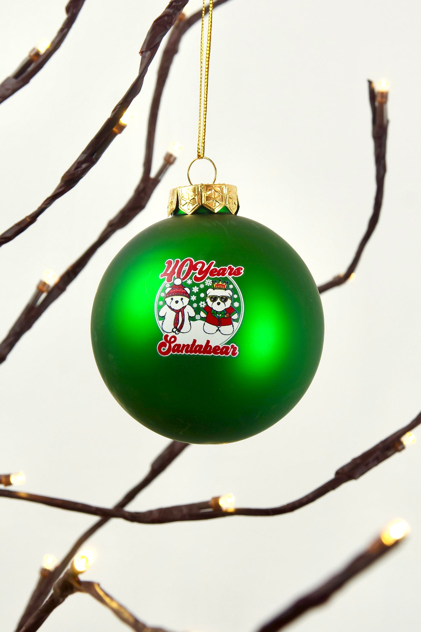 40th Anniversary Santabear Birthday Bears Glass Ornament