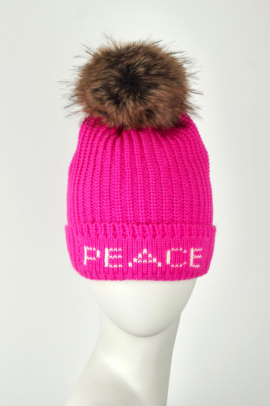 Peace Pom Stocking Hat
